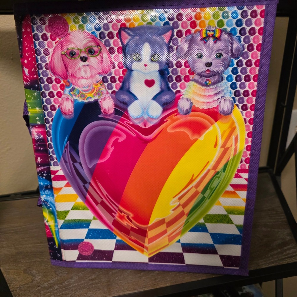 Lisa‎ Frank Portfolio Organizer Folder Animals Rainbow Vintage Style